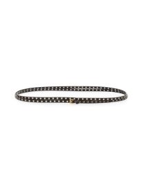 Mini Grommet Skinny Leather Wrap Belt