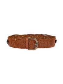 Wide Woven Leather Western Belt