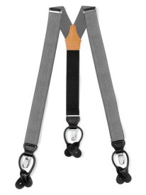 Heathered Grey Adjustable Suspenders