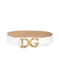 DG Baroque Buckle Calfskin Leather Belt