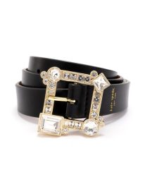 crystal buckle leather belt
