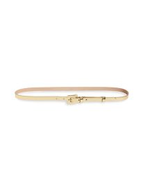 Metallic Leather Skinny Belt