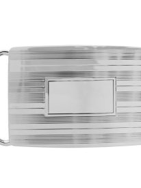 30mm Engine Turned Rhodium Compression Belt Buckle