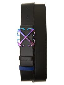 Iridescent Arrow Buckle Leather Reversible Belt