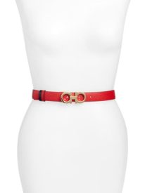 Reversible Gancini Calfskin Leather Belt