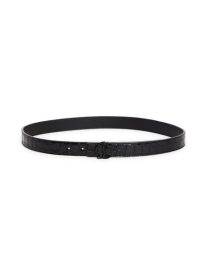 CL Monogram Buckle Croc Embossed Leather Belt