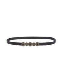 Rhinestone Buckle Leather Belt
