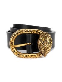 Jewel Buckle Leather Belt