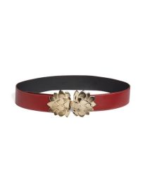 Floral Buckle Leather Belt