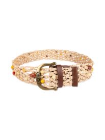Bead Raffia Macrame Belt