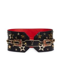 Giddy Star Embellished Wide Leather Belt