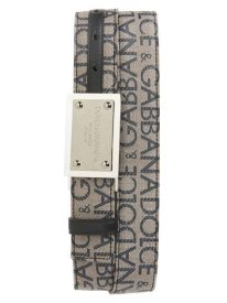 Logo Jacquard Coated Canvas Belt