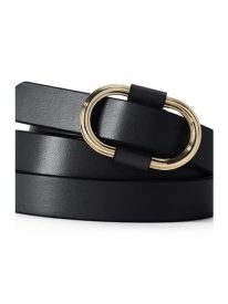 Adjustable Skinny Leather Belt