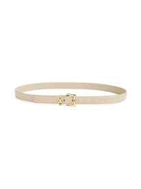 Slim Double Gancio Leather Belt