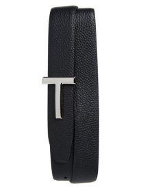 T Icon Reversible Grained Leather Belt