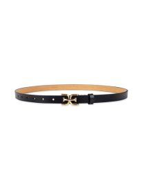 Double E Logo Slim Leather Belt