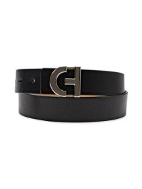Logo Plaque Leather Belt