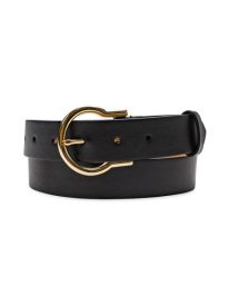 Hinged Buckle Leather Belt