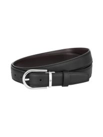 Reversible Horseshoe Buckle Calfskin Leather Belt