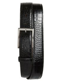 Gator Grain Embossed Leather Belt