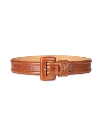 Covered Buckle Faux Leather Belt