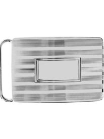 30mm Sterling Silver Engine Turned with Large Loop Compression Belt Buckle