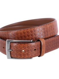 Watson Houndstooth Embossed 35mm Leather Belt