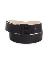 Logo Buckle Calfskin Leather Belt