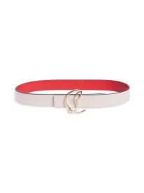 Logo Buckle Leather Belt