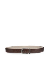 Glossy hammered calfskin belt with monili